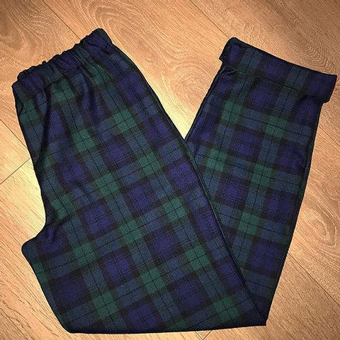 ROWAN Navy/Green Tartan Trousers