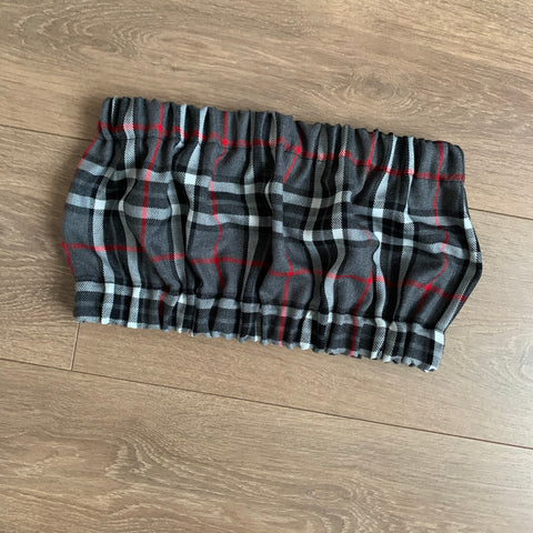 LILIANNA Grey/Red Tartan Bandeau