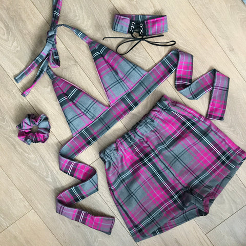 MELISSA Pink/Grey Tartan Shorts