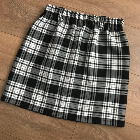 SOPHIE Black/White Tartan Skirt