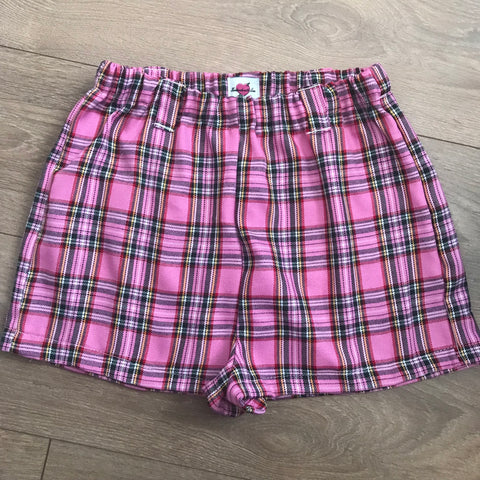 JERRY Pink Tartan Shorts