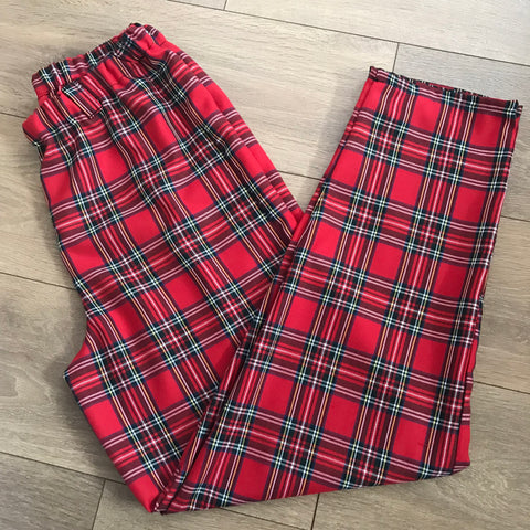 APRIL Red Tartan Trousers