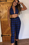 WILLOW Blue Tartan Trousers