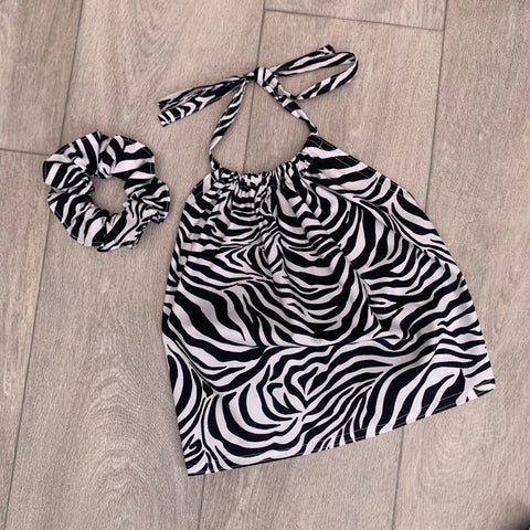 ZEBRA Backless Halter & Scrunchie