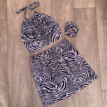 ZEBRA Backless Halter & Skirt Set